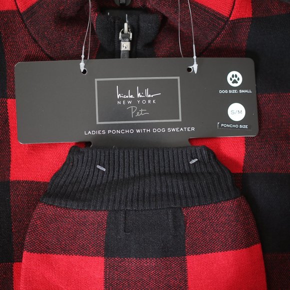 NWT PLAID PONCHO WITH DOG SWEATER. - Picture 6 of 9